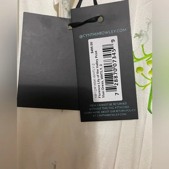 Cynthia Rowley Florence Lily of the Valley Print maxi dress. Size 2 - Picture 5 of 5